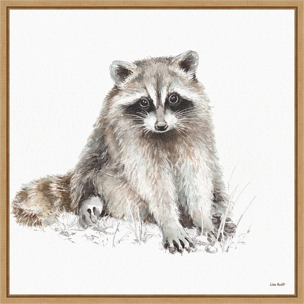 Forest Friends X by Lisa Audit 16-in. W x 16-in. H. Canvas Wall Art Print Framed in Natural